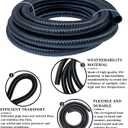 PEISONGFFI 1" ID- 10 Ft Corrugated Water Hose Black Corrugated Strong Flexible Pond PVC Sump Pump DischargeTubing