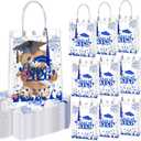 SilTriangle 24 Set Class of 2026 Graduation Gift Bags Graduate Party Favors Class of 2026 Clear Gift Bags with Handles Tassel Reusable Grad PVC Transparent Handbags 7.87'' x 10.24'' x 3.15''(Blue)