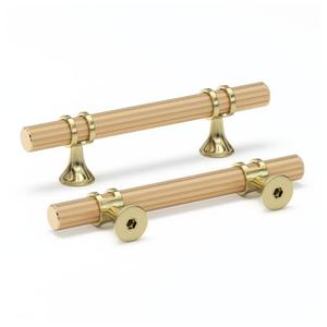 Haliwu 5 Pack Gold Cabinet Pulls, 3 inch Knurled Cabinet Pulls, Champagne Gold Handles Brushed Brass Handles for Dresser, Kitchen Hardware Drawer Knobs