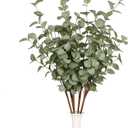 12 Pcs 27" Eucalyptus Stems Greenery Stems Eucalyptus Leaf Spray in Green Silk Plastic Plants Floral Artificial Plants for Home Party Wedding Decoration