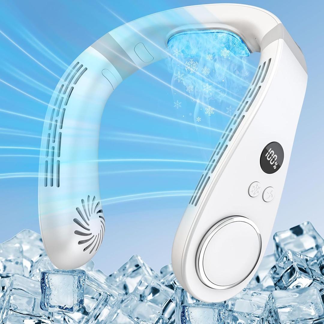 Neck Air Conditioner-Neck Fans that Blow Cold Air,Rechargeable Battery Powered Neck Fan,Cordless Leafless Quiet Face Portable Fan for Travel,Best Gifts for Mother's Day Father's Day Birthday