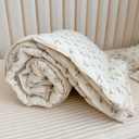 BuLuTu Muslin Nursery Blanket for Toddlers Girls Boys Baby Quilt Soft Cotton Toddler Blanket Crib Quilt for All Seasons, Lightweight Breathable, Washable, Azalea Pattern, 47x59 Inches