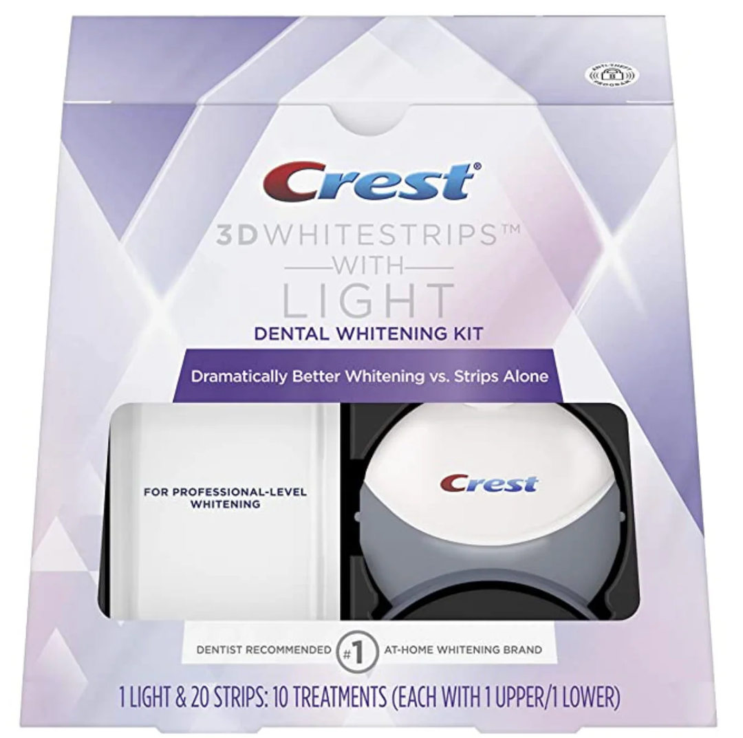 Crest 3D White Whitestrips with Light, Teeth Whitening Strips Kit