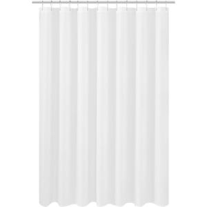 N&Y HOME Fabric Shower Curtain Liner Wide and Long 78 x 78 inches, Hotel Quality, Washable, Water Repellent, White Bathroom Curtains with Grommets, 78x78