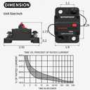 DaierTek 12V Circuit Breaker 200A, 12 Volt 200 Amp Circuit Breakers Waterproof Resettable Marine Circuit Breaker for Car Auto -2 Pack