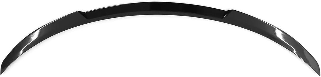 IKON MOTORSPORTS, Rear Trunk Spoiler Compatible with 2020-2024 Tesla Model Y, Rear Trunk Lip Spoiler Wing Added on Bodykit Replacement IKON Style ABS Plastic Gloss Black, 2021