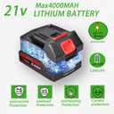 Weed Wacker, 21V Electric Cordless Weed Eater 24.0Ah Battery-Powered with 3 Types of Blades, Adjustable Cutting Angle & Height, 3-in-1 Stringless Grass Trimmer, Brush Cutter for Lawn Yard Garden