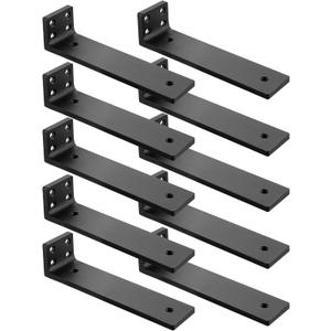 Floating Shelf Brackets 12 inch, Heavy Duty Wall Shelf Bracket 10 Pack for Shelves Support, Hidden Metal L Brackets with Mounting Hardware (1/5'' Thick)