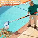 AgiiMan 4-16 FT Telescopic Pool Pole, Swimming Pool Pole with 4 Baffle Locks Durable Aluminium and Vacuum Ports Telescopic Extendable Poles Use with Cleaning Nets, Skimmers, Brushes and More