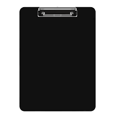 Plastic Clipboard, Letter Size, Black, Clipboard Plastic, Low-Profile Metal Clip