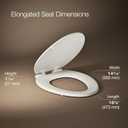 KOHLER Stonewood Quiet-Close, Elongated Toilet Seat Soft Close, Durable Wood, Easy Installation, Universal Fit, Home Essentials, Biscuit Finish, K-20466-96