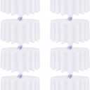 8 Pack White Round Tablecloth 120 Inch Round Table Cloth, Wrinkle Resistant and Washable Tablecloth Polyester Fabric Table Cloth Round Cover for Dining Wedding Banquet Party
