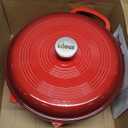 Lodge 7.5 Quart Enameled Cast Iron Dutch Oven with Lid – Dual Handles – Oven Safe up to 500° F or on Stovetop - Use to Marinate, Cook, Bake, Refrigerate and Serve – Island Spice Red