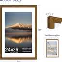 24X36 Poster Frame, Display Pictures 20X30 with Mat or 24X36 Without, Wall Hanging Frames, Rustic Brown, 3 Pack