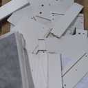 Pamapic Vanity Desk with Upgraded Silent Slides, 3-Piece Makeup Vanity with Movable Storage Cabinet, Golden Handles, 8 Drawers and 3 Lighting Modes Dressing Table with Lights and Charging Station (White)