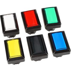 EG STARTS 6X Arcade Rectangle LED Push Buttons Switch for Arcade Machine Games Mame Jamma Parts 12V