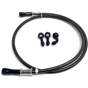 AN3 28 90 Degree M10 Stainless Steel Braided Motorcycle Brake Hose Line Oil Pipe with 360 Degree Rotatable Banjo Fit for ATV Motocross Pit Dirt Street Racing bike (50cm/19.68")