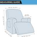 Chair Covers 4-Pieces Recliner Chair Covers 1 Seater Cover for Recliner Chair Leather Look Recliner Slipcovers with Pockets Spandex Fabric Furniture Covers(XL Recliner, Coffee)