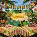 Luau Party Decorations - Aloha Banner Backdrop Tablecloth Set - Hawaiian Theme Party Decorations for Summer | Tropical Party Decorations for Summer Beach Pool Birthday Wedding