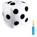 Okuna Outpost 2 Pack Blow Up Dice Jumbo with Air Pump for Summer Gathering, Kids Games, White, 20 in