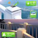 Solar Post Cap Lights Outdoor 12pack, Waterproof Fence Post Solar Lights for 4x4 5x5 6x6 Wood/Vinyl Posts, White Deck Post Lights with 2 Color Modes Decorate Garden Patio Porch Backyard