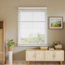 Window Blinds, SZXIMU 2'' Cordless Blind for Indoor Windows, 28" W X 64" H Mini Blinds, Light Filtering Blinds & Shades, Horizontal Window Blinds for Home Bedroom Living Room Bathroom Kitchen, White