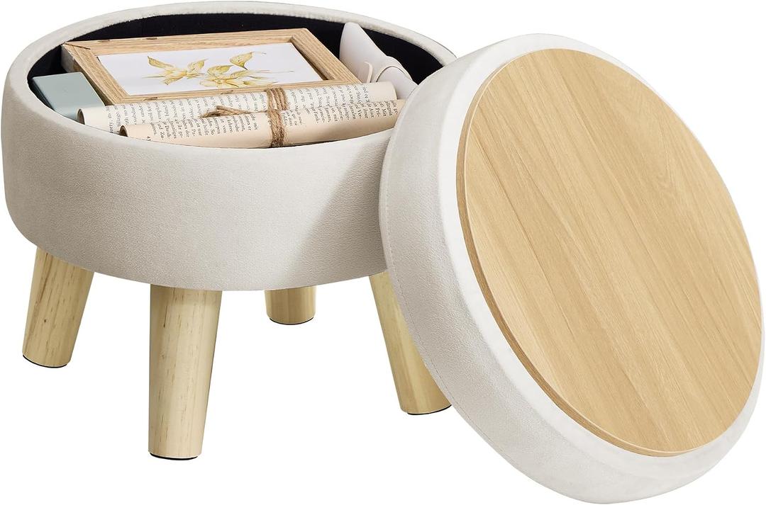 SONGMICS Foot Stool Ottoman, Small Storage Ottoman with Legs, 12.2 Inches
Footrest, Velvet, for Hallway, Living Room, Cappuccino, MACEO Collection ULOM513LH01