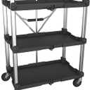 Olympia Tools 85-189 Pack N Roll Collapsible Service Cart, XL, 300LB Capacity, Black