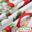SASTYBALE Christmas Tablecloths Rectangular, Jacquard Table Cloth Printed with Jingle Bells & Holly Leaves, Stain Resistant Table Cover for Holiday Party Picnic Dinner Decor (Rectangle, 60" x 120")