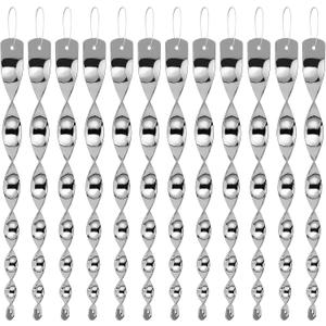 Besmon Woodpecker Bird Scare DevicesReflective Scare Rods Control Device to Keep Birds Away from Patio PoolChristmas Reflective Strip Hanging Home as Decoration (12PCS)