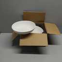 Artena Pasta Bowls 32oz, Ceramic Large Salad Bowls 8 inch, White Embossed Soup Bowl Set of 4 for Serving Entertaining, Wide Shallow Dinner Bowls, Microwave Dishwasher Oven Safe (Flower)