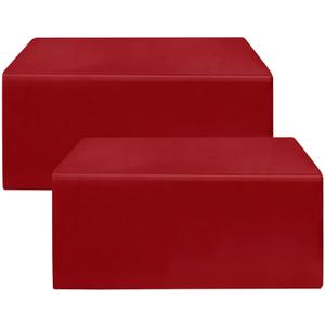 HolidayIdeas 2 Pack Fitted Tableclothes - 48 x 24 Inch - Red Rectangle Tablecloths for 4 Foot Tables, Polyester Fabric Table Cover for Parties, Holiday Dinner, Wedding, Trade Show