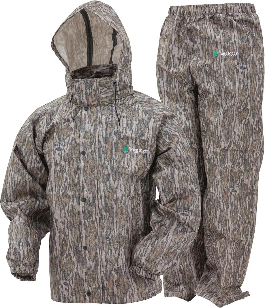 FROGG TOGGS Men's Classic All-Sport Waterproof Breathable Rain Suit (3X-Large, Mossy Oak Bottomland)