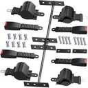 MUMPPRCE 4 Pack Universal Golf Cart Seat Belts, Fits 4-Seats EZGO, Club Car Yamaha Golf Cart, Retractable 2+2/4 Passengers Seat Belts Kit, Front Rear Seat Belts with Bracket