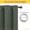 NICETOWN Thermal Insulated Curtains Blackout Draperies, Dark Mallard, Set of 2, 42 by 60 inches Long, Window Treatment Solid Grommet Room Darkening Drape Panels for Bedroom