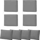8PCS Patio Cushion Covers, Patio Seat Protectors Splash-proof, Deep Seat, Washable Outdoor Couch Cushion Covers Replacement with Zippers, Slipcovers Sofa Chair Cover (Grey,24 x 24 x 3.15 inches)