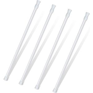 4 Pack Window Security Bar 17-27.6 Inch 1/2'' Diameter Extendable Tension Rods Adjustable Sliding Window Glass Door Lock Security Bars with Rubber Tips Sliding Door Safety Bar for Bathroom Cupboard