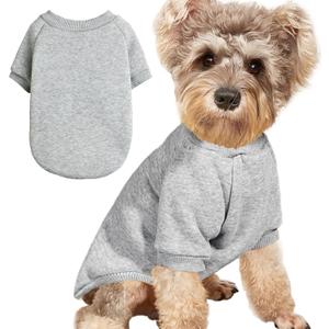 Puppy Sweater for Small Dogs Clothes Warm Winter Cat Clothe Pet Sweatshirt Knitwear Doggie Kitten Clothing, Grey, X-Large