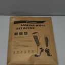 Hylaea Merino Wool Ski Socks, Cold Weather Socks for Snowboarding, Snow, Winter, Thermal Knee-high Warm Socks, Hunting (Medium, Black Dark Grey Grey (3 Pairs))