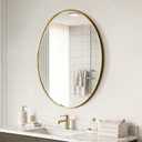 Oval Bathroom Mirror for Wall, 24"x32" Gold Bathroom Vanity Mirror