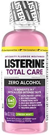 Pack of 2, Listerine Total Care Zero Mouthwash, Fresh Mint, 3.2 Ounce