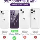 Hython Magnetic Clear for iPhone 14 Pro Case with Camera Lens Protector [Compatible with MagSafe] Luxury Plating Edge Slim Soft TPU Cover Protective Phone Case for iPhone 14 Pro 6.1", Deep Purple