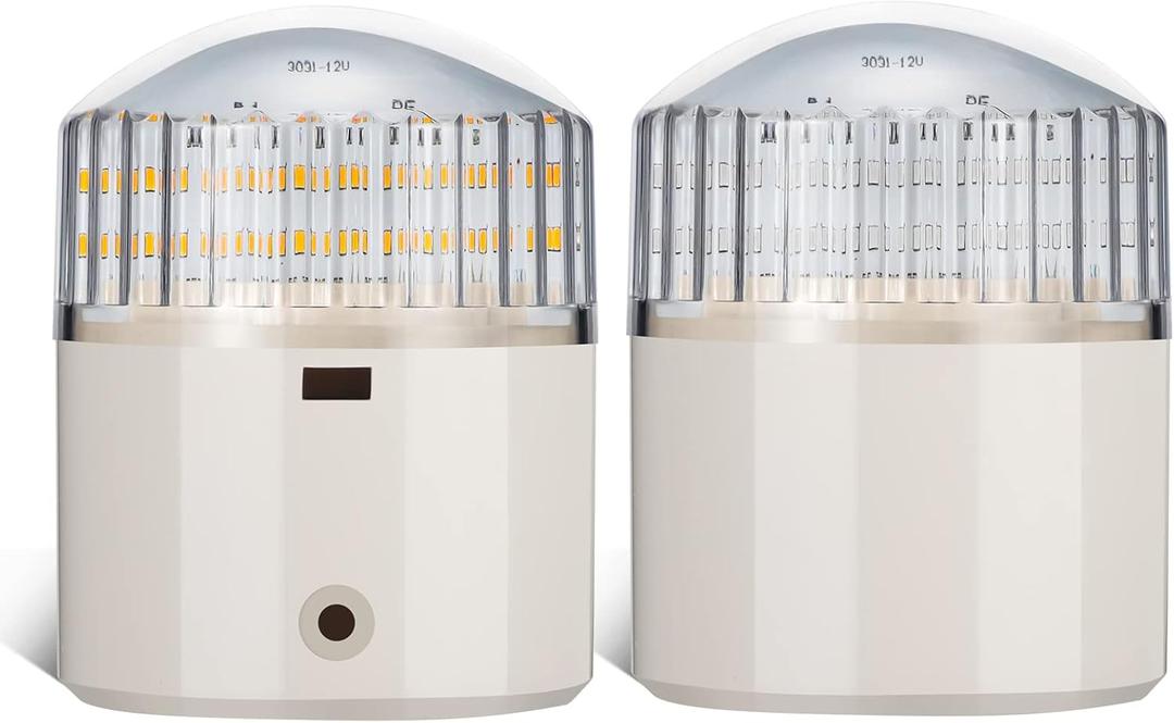 Partsam 2Pcs Red/Amber 24LED Boat Trailer Post Pipe Guide Lights, Clear Lens, 12V, IP67 Waterproof