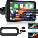 Wireless Carplay Car Stereo, Portable 7 Inch Carplay Screen, Wireless Android Auto Screen, with Mirror Link/Voice Control/Bluetooth/FM/Navigation for All Vehicle