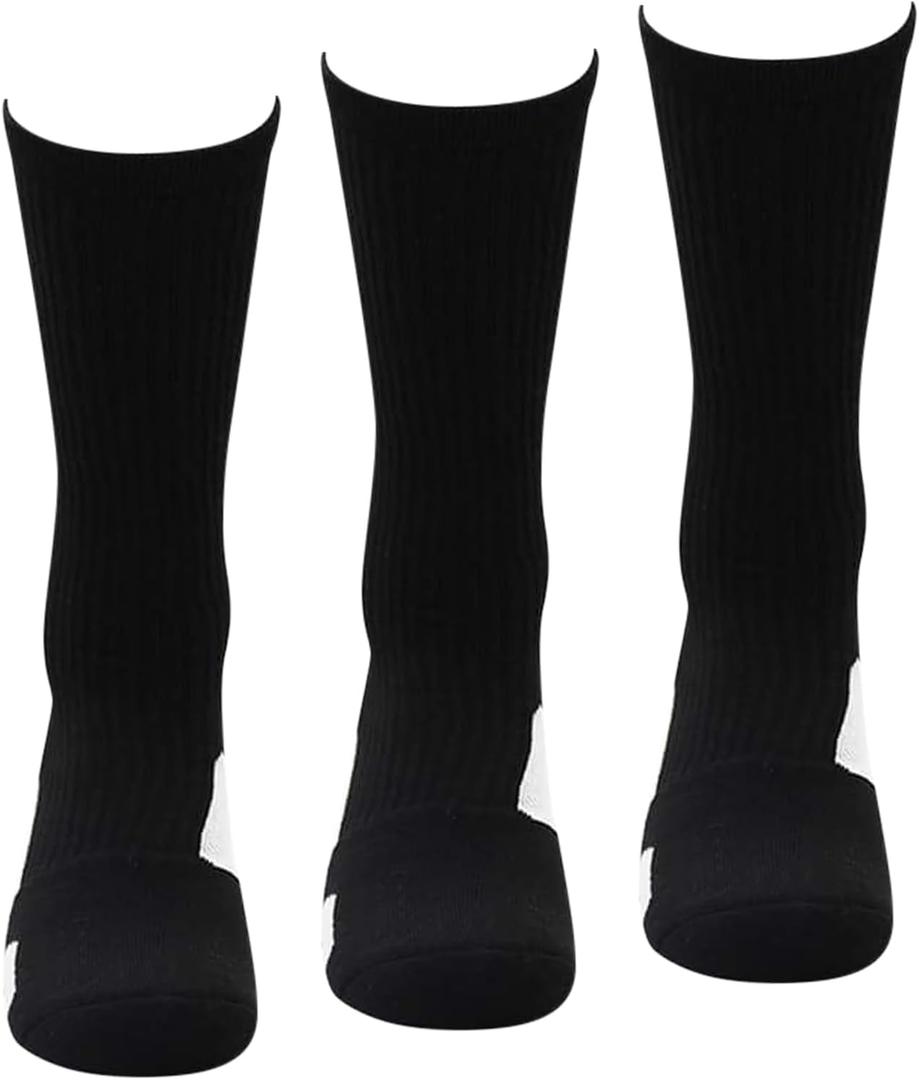 Men's Cushioned Compression Sport Socks, Black, Sizes 6-13 (3pack)