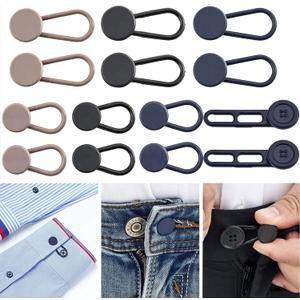 14 PCS Button Extenders for Jeans & Pants - Pants Waist Extenders 1-1.8 Inches for Women and Men - Waist Adjuster for Pregnancy, Shirts,Dress Pants, Collars,Shorts-No Sewing Required