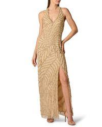 Women 1920s Formal Dress Tassels Sleeve Sequins Gatsby Maxi Evening Gown Size L