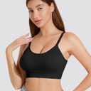 Padded Bralette Sports Bras for Women Pack No Underwire Adjustable Straps Low Back Bra Sleep Bras Lounge Bras for Women (US, Alpha, Small, Regular, Regular, Black) (Black)