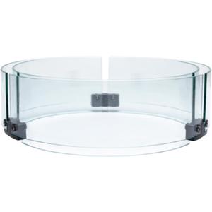 TIKI Propane Fire Pit Glass Surround Attachment, 15.8" Round Tempered Glass Wind Guard, Clear