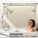 Tandem Shower Head for Couples, Dual Shower System with Sliding & 180°Rotation, Tool-Free Installation of a Three-Head Silver Shower with 3 Spray Modes